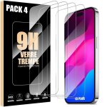 Verre tremp pour iphone 15 plus - e. f. connection - pack de 4 - protection transparente - 9h anti - ...