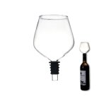 Verres  vinbouteille de bouchon de vin rouge en verre sans plomb cratif avec vissage sans tige