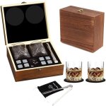 Verres � whisky avec bo�te en bois et coffret cadeau whisky ice tart - deux verres - parfaits pour la ...