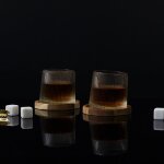 Verre a whisky support acacia x2