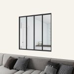 Verri�re atelier en aluminium thermolaqu� et 4mm verre tremp� - l. 123 x h. 108 cm - noir - luminosit� ...
