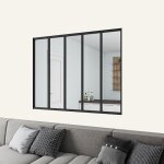 Verri�re atelier en aluminium thermolaqu� et 4mm verre tremp� - l. 153 x h. 108 cm - noir - luminosit� ...