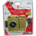 Verrou  bouton cyclop - vachette - 45 mm - coffre et gche en acier embouti - 3 cls