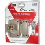 Verrou  double cylindre pluton - vachette - 45 mm - nickel - 3 cls incluses