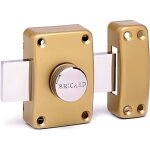 Verrou de porte targette � bouton bricard alpha - protection renforc�e - acier embouti renforc�