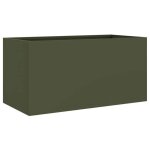 Vert bac � fleurs&cache - pots - bkm - jardini�re vert olive 62x30x29 cm acier 0777204