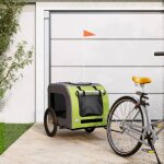 Vert remorque de v�lo - chariot de v�lo - pour animaux de compagnie - vert et gris a1388