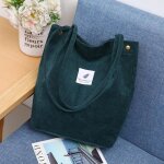 Vert - sac � main en velours c�tel� pour femmes sac � bandouli�re en tissu de coton polyvalent couleur ...