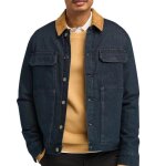 Veste en jean bleu fonc� homme timberland trucker insulated