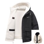 Veste r�versible homme chaude automne a capuche - noir