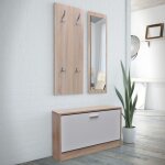 Vestiaire dentre - lulo - 3 lments - bois blanc - aspect chne - contemporain