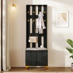 Vestiaire - noir - 60. 5 l x 180. 5 h x 35. 2 b cm - tagres rglables - panneaux onduls - design contempora ...