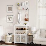 Vestiaire - porte - manteau avec �tag�re � chaussures - avec crochets - 61�31�185 cm - pour entr�e chambre ...