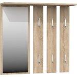 Vestiaire porte - manteau - opal - chêne sonoma - 6 cintres - miroir pratique - Étagères incluses Vestiaire porte - manteau - opal - chêne sonoma - 6 cintres - miroir pratique - Étagères incluses