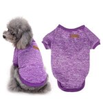 V�tements de chien mignon pour les petits animaux de compagnie chiot pull violet tenue de v�tements (l) ...