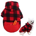 V�tements pour chien - veste zipp�e - pull pour chien - � carreaux - � capuche - sweat � capuche automne ...