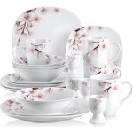 Veweet annie 20pcs service de table 4pcs assiette plate assiette  dessert bol mug coquetier porcelaine ...