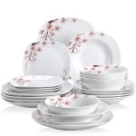 Veweet annie 24pcs service de table 6pcs 9. 75 assiette plate 8. 5 creuse 7. 5 assiette � dessert 6. ...