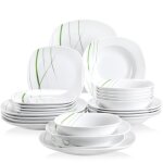 Veweet aviva 24pcs service de table 6pcs 9. 75 assiette plate 8. 5 assiette creuse 7. 5 assiette  dessert ...