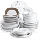 Veweet nikita 48pcs service complet 12pcs 9. 75 assiette plate 8. 5 assiette creuse 7. 5 assiette  dessert ...