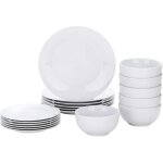 Veweet srie classique service de table complet en porcelaine blanche pour 6 personnes 18 pices assiette ...