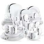 Veweet srie fiona service de table 50 pices pour 6 personnes en porcelaine
