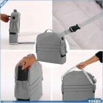 Vgeby lit de voyage pliable lit de b�b� portable multifonctionnel gris