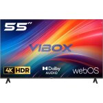 Vibox uhd 4k 55 pouces smart tv webos hdr10 3x hdmi 2x usb dolby audio compatible fixation murale