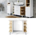 Meuble sous vasque simple aquis 79. 6x64cm blanc blanc vicco Meuble sous vasque simple aquis 79. 6x64cm blanc blanc vicco