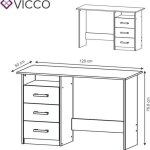 Vicco bureau meiko blanc / sonoma 120 x 50 cm