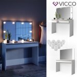 Vicco coiffeuse emma blanc 120 cm avec éclairage led Vicco coiffeuse emma blanc 120 cm avec éclairage led