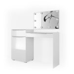 Vicco coiffeuse lilli blanc haute brillance 135 cm avec �clairage led