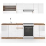 Vicco cuisine raul cuisine intégrée bloc de cuisine cuisine équipée 240 cm blanc Vicco cuisine raul cuisine intégrée bloc de cuisine cuisine équipée 240 cm blanc