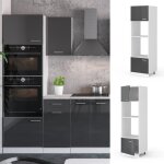 Armoire micro - ondes r - line 60cm anthracite haute brillance / blanc vicco