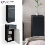 Meuble de rangement de salle de bain freddy 36. 4x79cm anthracite haute brillance anthracite vicco