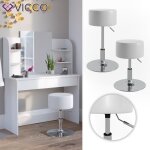 Vicco tabouret design blanc 33 x 67 cm pour table de maquillage Vicco tabouret design blanc 33 x 67 cm pour table de maquillage