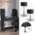 Vicco tabouret design noir 33 x 67 cm pour table de maquillage