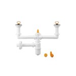 Vidage �vier gr� 2 cuves avec siphon central