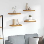 Vidaxl - lot de 4 �tag�res murales marron 40 x 235 x 4 cm (bois ding�nierie)