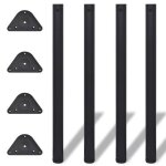 Vidaxl 4 pieds de table réglables en hauteur 870 mm noir Vidaxl 4 pieds de table réglables en hauteur 870 mm noir