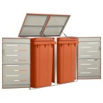 Vidaxl abri pour deux poubelles 138x77, 5x115, 5 cm inox, 37. 7 kg