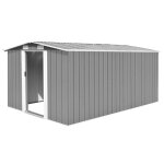 Vidaxl abri de jardin 257x392x181 cm métal gris 143345 Vidaxl abri de jardin 257x392x181 cm métal gris 143345