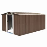 Vidaxl abri de jardin 257x392x181 cm métal marron 143347 Vidaxl abri de jardin 257x392x181 cm métal marron 143347