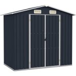 Vidaxl abri de jardin anthracite 205x129x183 cm acier galvanis