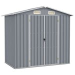 Vidaxl abri de jardin gris 205x129x183 cm acier galvanis