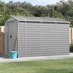 Vidaxl abri de jardin gris clair 191x300x198 cm acier galvanisé 3188244 Vidaxl abri de jardin gris clair 191x300x198 cm acier galvanisé 3188244