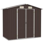 Vidaxl abri de jardin marron 205x129x183 cm acier galvanis