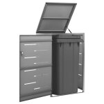 Vidaxl abri pour poubelle 69x77, 5x115 cm inox, acier inoxydable, anthracite