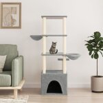 Vidaxl arbre  chat avec griffoirs en sisal gris clair 147 cm 171781