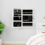 Vidaxl armoire  bijoux avec miroir et clairage led mural blanc 353238